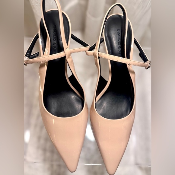 Charles & Keith Cream Pointed Heels - Picture 2 of 8